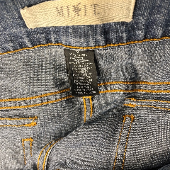 Mixit Embroidered Flare Jeans in Blue with Yellow Accents Size 6 - Picture 2 of 16